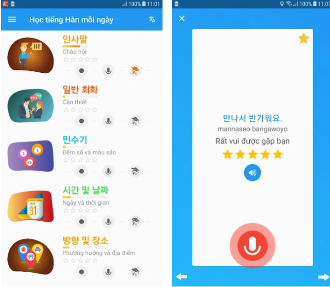 App học từ vựng tiếng Hàn